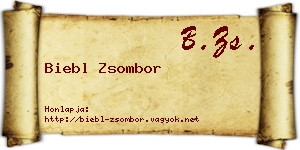 Biebl Zsombor névjegykártya